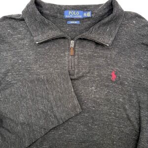Polo Ralph Lauren Estate Rib Men's XXL 2XL 1/4 Zip Gray Long‎ Sleeve Pullover